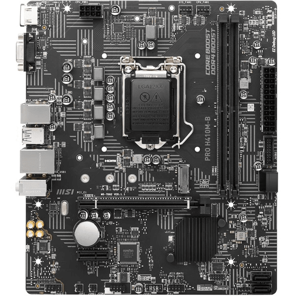 MSI PRO H410M-B DDR4 M2 PCIe NVME HDMI PCIe 16X v3.0 1200p mATX