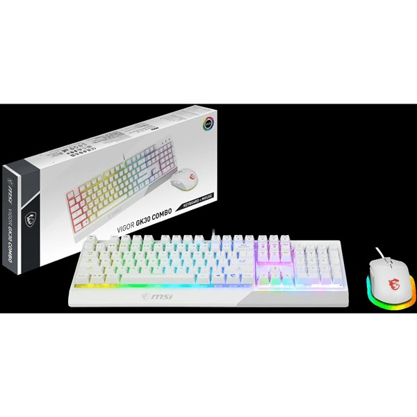 MSI VIGOR GK30 COMBO TR USB Q Trk Optic Mouse Beyaz Gaming Klavye & Mouse Set