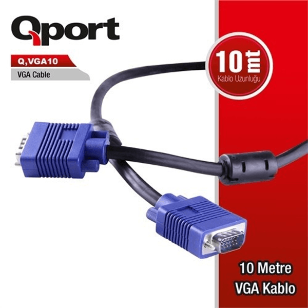 QPORT Q-VGA10 10metre VGA Görüntü Kablosu