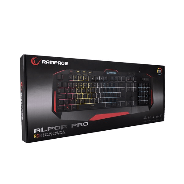 RAMPAGE KB-RX7 ALPOR PRO USB Q Trk RGB Siyah/Gri Gaming Klavye