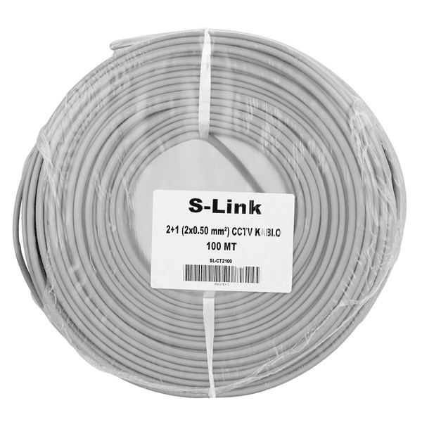 S-LINK 100metre 2+1 SL-CT2100 0.50 CCTV Kablo