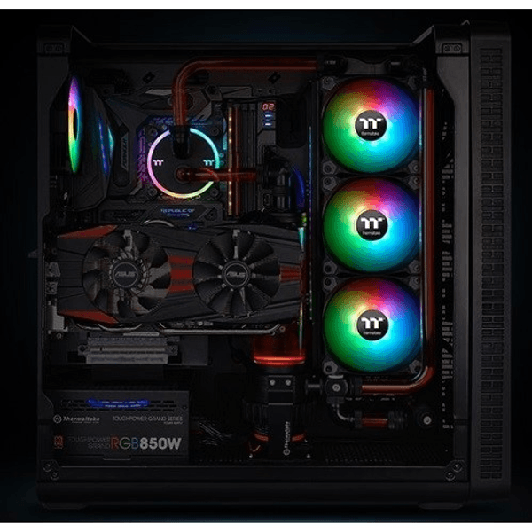 THERMALTAKE 12cm Pure Plus 12 RGB CL-F063-PL12SW-A Siyah 18x LED RGB 3lü Kasa Fanı Kiti 6pin Hız Kontrollü