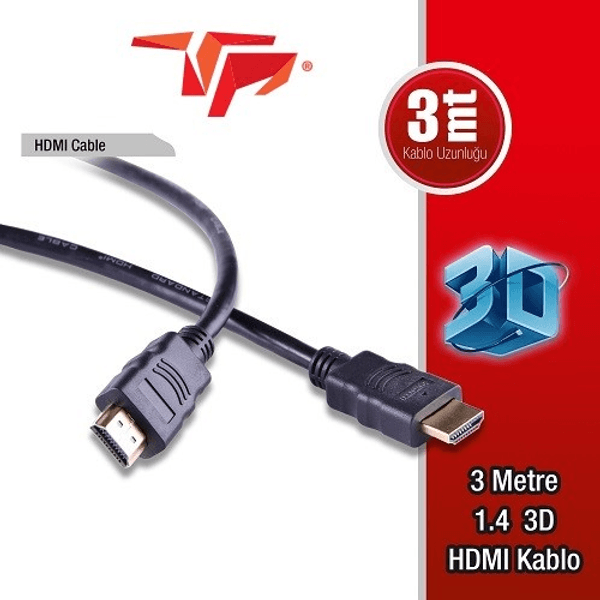 TP TP-HDMI3 3metre HDMI Görüntü Kablosu 3D 1.4v