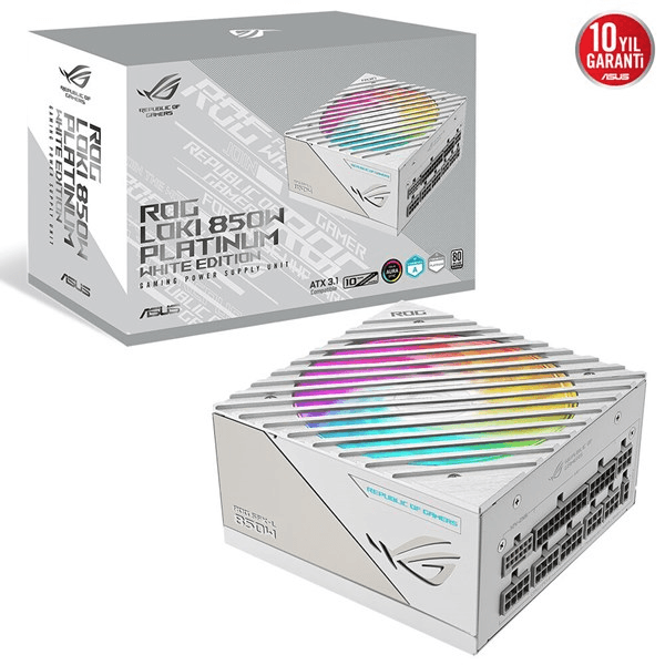 ASUS 850W 80+ PLATINUM ROG LOKI SFX-L PCIE 5.0 TAM MODÜLER POWER SUPPLY (BEYAZ)
