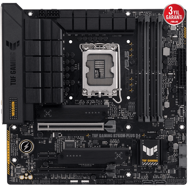 ASUS TUF B760M-PLUS GAMING D4 DDR4 HDMI-DP PCIE 4.0 1700p mATX