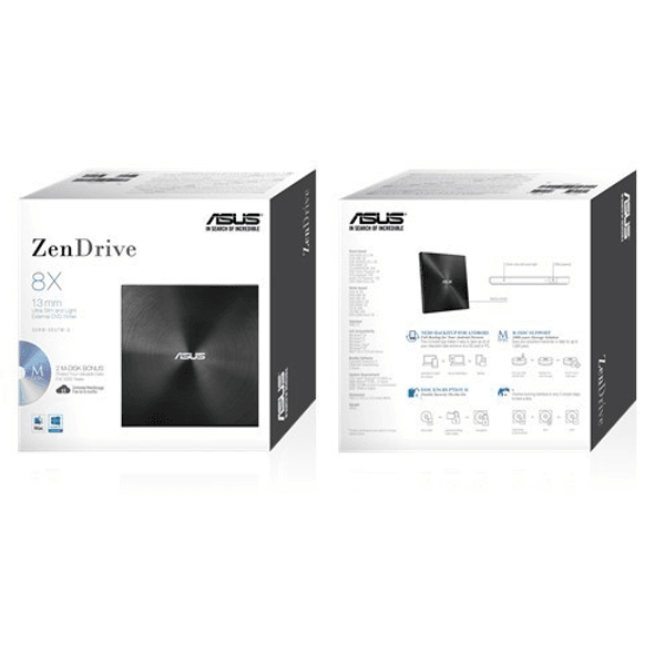 Asus Zendrive-U7m Sdrw-08U7m-U Harici İnce Dvd Yazıcı  M-Disc  2 Adet M-Dısc Dvd Hediyeli  Gümüş