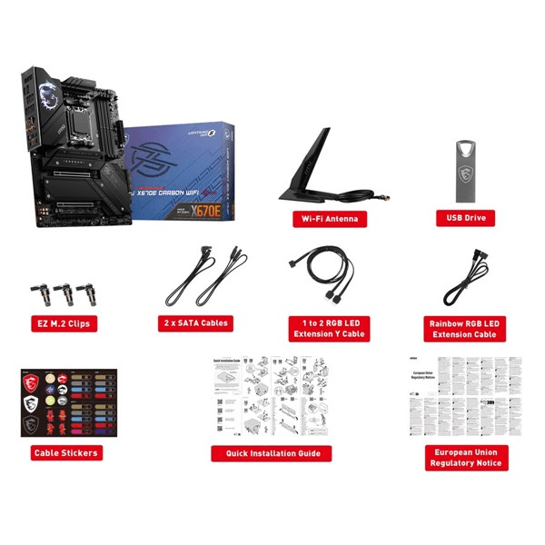 MSI MPG X670E CARBON WIFI-6E DDR5 HDMI-DP PCIE 4.0 AM5 ATX