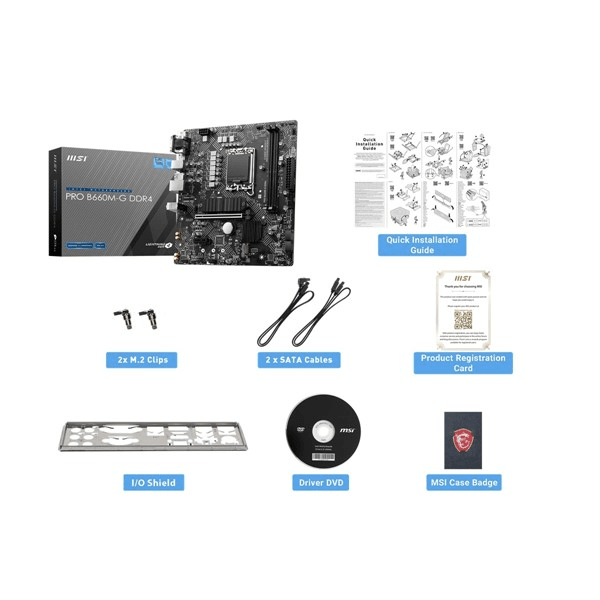 MSI PRO B660M-G DDR4 HDMI-DP PCIE 4.0 1700P MATX