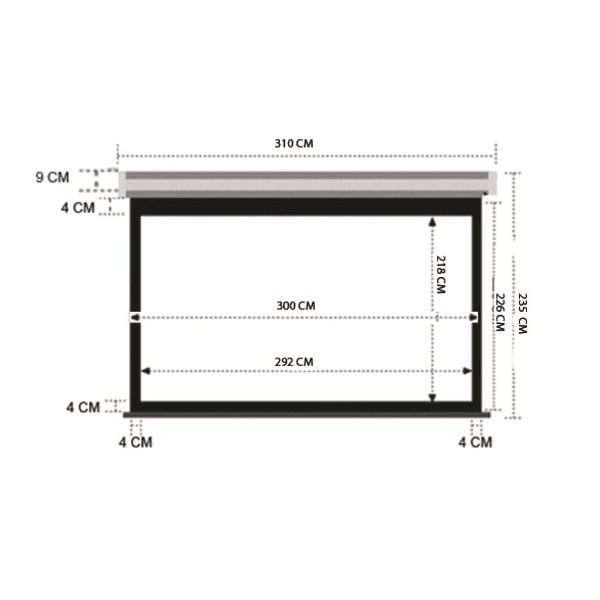 Codegen FAX-30 300x225 cm Storlu Manuel Fiber Glass Projeksiyon Perdesi (Arkası Siyah Fonlu)