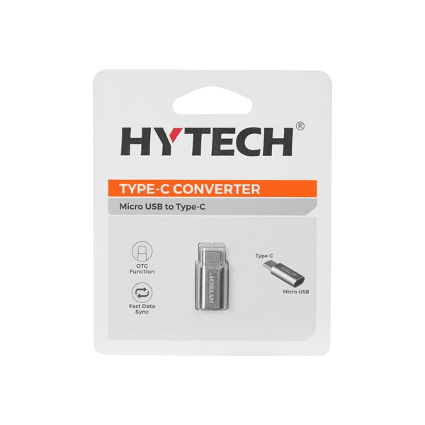Hytech HY-XO30 Gümüş MicroUSB 5pin F to Type C M Metal Gövdeli Çevirici