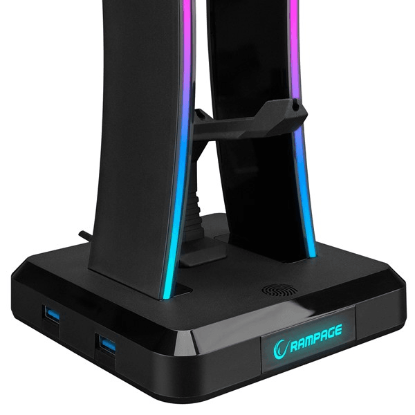 Rampage RM-H77 X-BASE Siyah RGB Işıklı 4*Usb Port Kulaklık İçin Stand