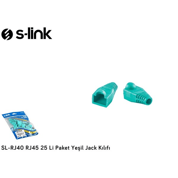 S-link SL-RJ40 RJ45 25 Li Paket Yeşil Jack Kılıfı