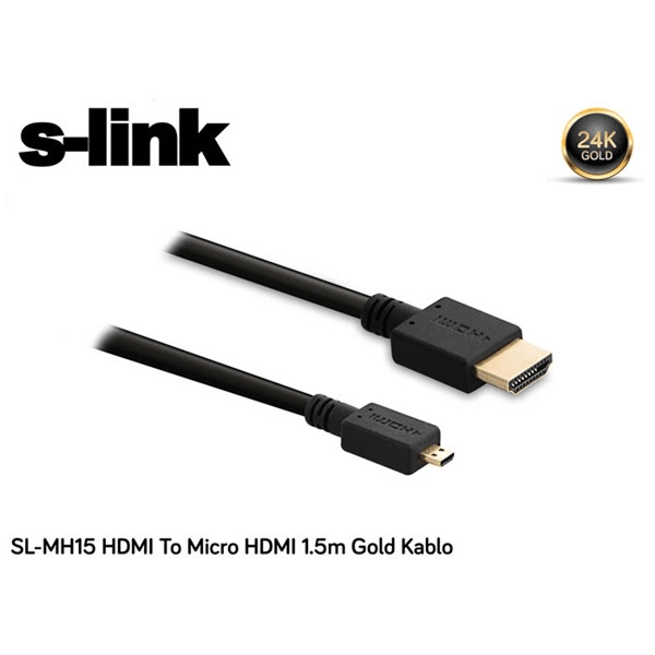 S-link SL-MH15 HDMI To Micro HDMI 1.5m Gold Kablo