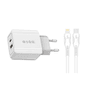 S-link Swapp SW-C1110X 1USB+1 Type-C 18W PD Kablo Hızlı Beyaz Ev Şarj Adaptör