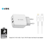 S-link Swapp SW-C1110X 1USB+1 Type-C 18W PD Kablo Hızlı Beyaz Ev Şarj Adaptör
