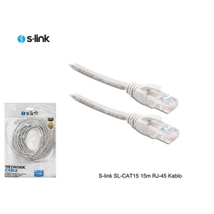 S-link SL-CAT15 15m Gri Cat5 Patch Kablo