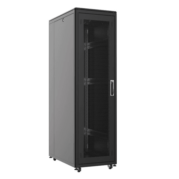 AGER 22U 600x800mm Dikili Tip Siyah Kabinet Vega AG-VB22U6080S1 Cam Kapak