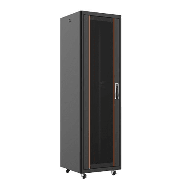 AGER 26U 600x600mm Dikili Tip Siyah Kabinet Vega AG-VB26U6060S1 Cam Kapak