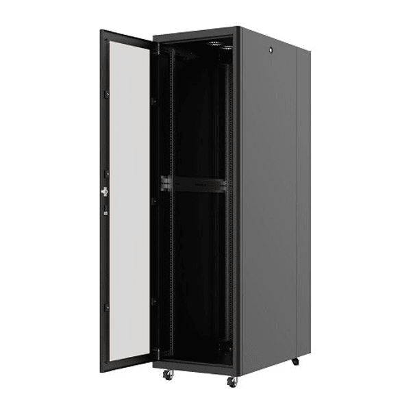 AGER 36U 600x1000mm Dikili Tip Siyah Kabinet Vega AG-VB36U6010S1 Cam Kapak