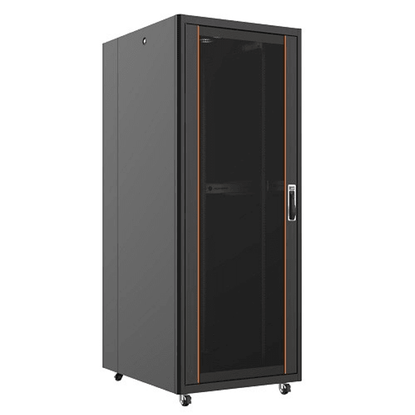 AGER 42U 800x1000mm Dikili Tip Siyah Kabinet Vega AG-VB42U8010S1 Cam Kapak