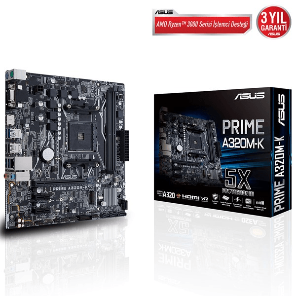 ASUS PRIME A320M-K DDR4 M2 PCIe NVME HDMI PCIe 16X v3.0 AM4 mATX