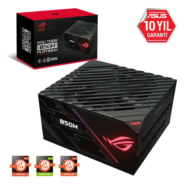 ASUS 850W 80+ PLATINUM ROG THOR 850P 13.5cm Fanlı APFC Power Supply