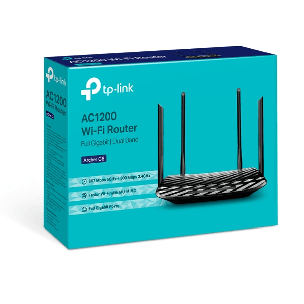 TP-LINK ARCHER C6 1200mbps AC1200 Dual Band EV Ofis Tipi Router
