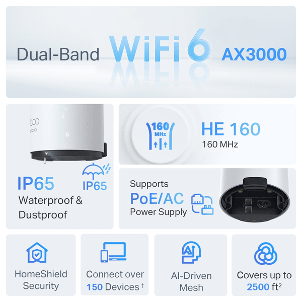TP-LINK Deco X50-Outdoor Wıfı6 AX3000 Harici Mesh Router