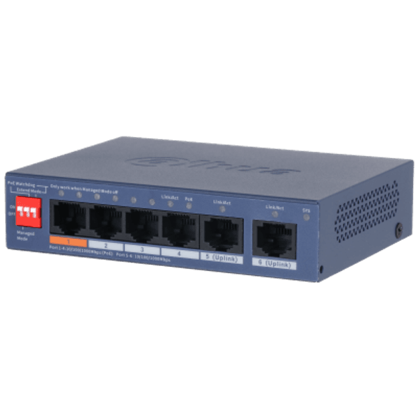 DAHUA 4port PoE 60w 1-Uplink Gigabit Cloud yönetilebilir Switch CS4006-4GT-60