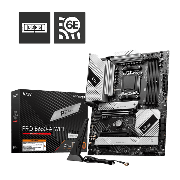 MSI PRO B650-A WIFI6E DDR5 HDMI,DP Port PCIE 4.0 AM5 ATX