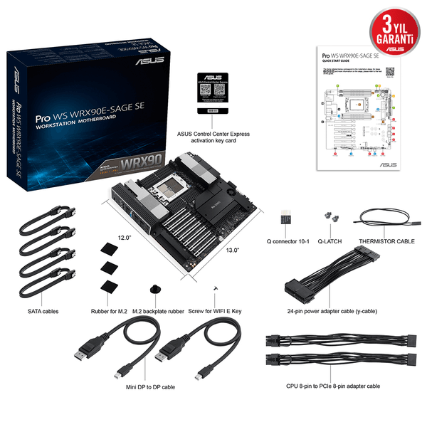 ASUS PRO WS WRX90E-SAGE SE DDR5 STR5 PCIE 5.0 AM5 ATX İş İstasyonu Anakartı
