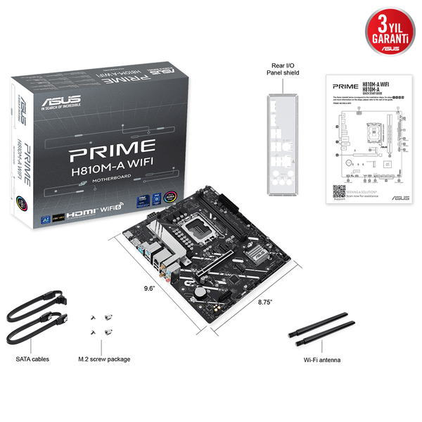 ASUS PRIME H810M-A WIFI DDR5 HDMI-DP PCIE 4.0 1851p mATX