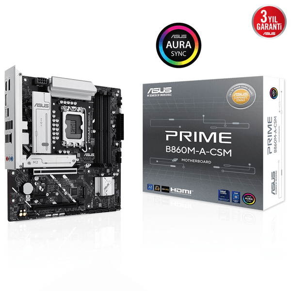 ASUS PRIME B860M-A-CSM DDR5 HDMI-DP TYPEC PCIE 5.0 1851p mATX Kurumsal Anakart