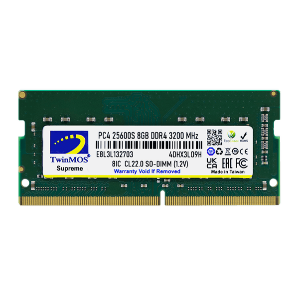 TWINMOS 8GB DDR4 3200MHZ NOTEBOOK RAM VALUE MDD48GB3200N
