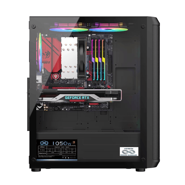 AZTECH 850w SKYHAWK AZT07 RGB Gaming Mid-Tower Pc Kasası 360mm Sıvı Soğutucu Desteği