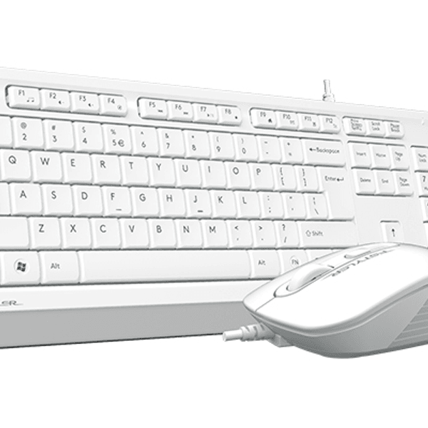 A4 TECH F1010 Kablolu USB Q Trk Beyaz Klavye - Mouse Set