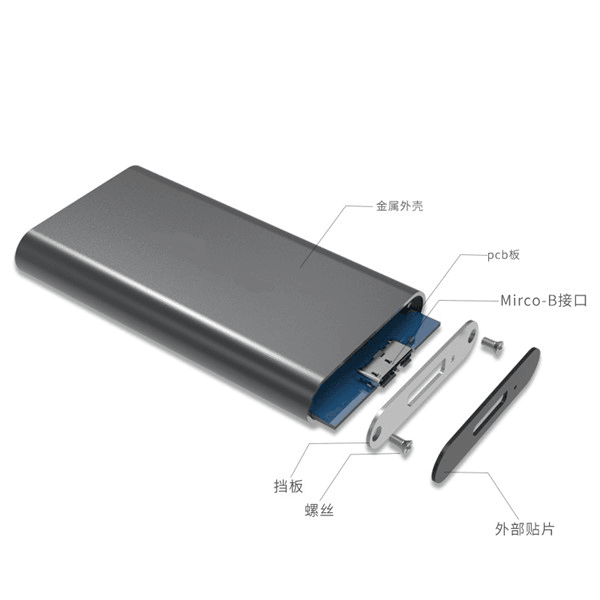 CODEGEN Type-C CDG-SSD-20BC mSATA Alüminyum Harddisk Kutusu Gümüş