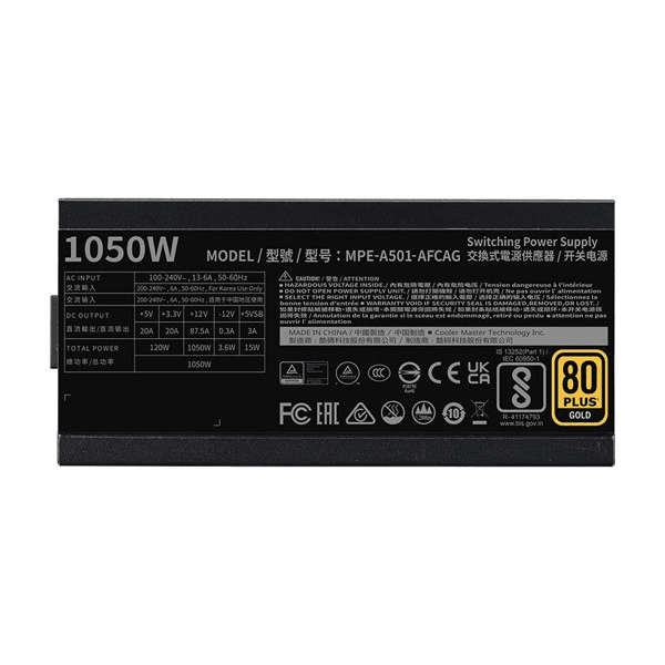 COOLERMASTER 1050W 80+ GOLD MWE v2 MPE-A501-AFCAG-3EU PCIe5.0 Tam Modüler Power Supply