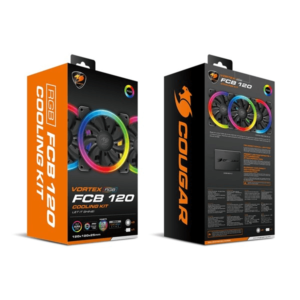 COUGAR VORTEX RGB CF-V12FB-RGB RGB 120mm KASA FANI 3-lü PAKET