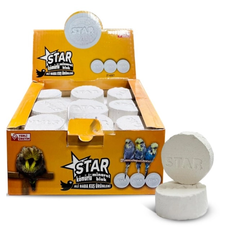 Star Kuşlar İçin Kömürlü Mineral Blok  1 kutu 27 adet