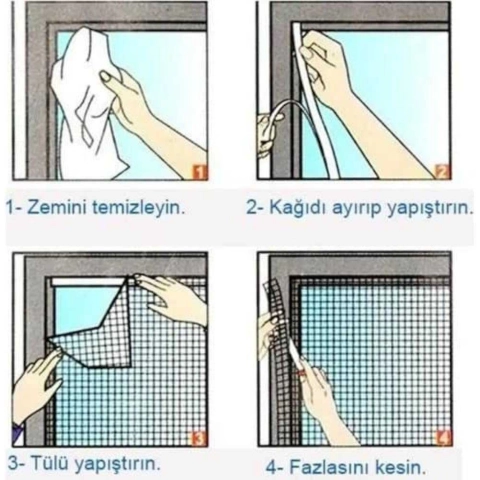 Pratik sineklik (pencereden kuşların kaçmasını önler) 80cm x125 cm