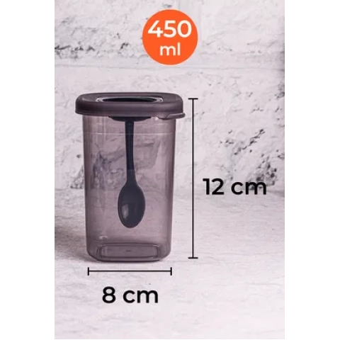 Kendinden Kaşıklı Saklama Kabı 450 ml