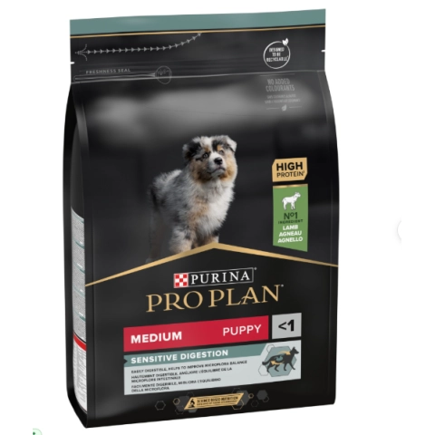 Pro Plan Medium Puppy Sensitive Digestion Kuzulu Orta Irk Yavru Köpek Maması 3 Kg