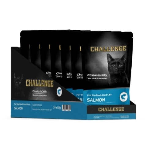 Challenge Sterilised Somonlu Kısır Kedi Pouch Mama 85 Gr X 1