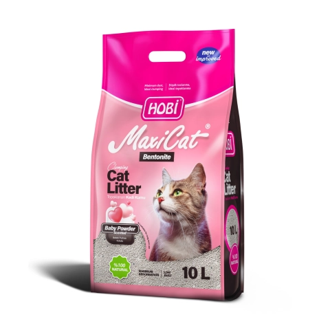 Hobi Maxicat Bebek Pudralı Bentonit Kedi Kumu 10 Litre
