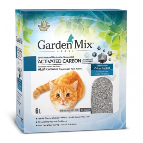 Gardenmix Kutulu Aktif Karbonlu Marsilya Sabun Kokulu Bentonit Kedi Kumu 6 Litre