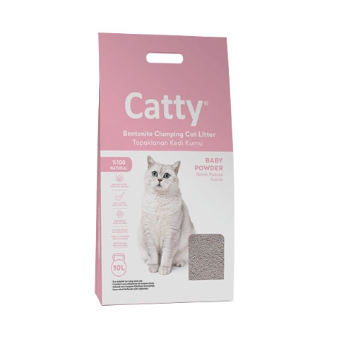 Catty Bebek Pudra Kokulu Bentonit Kedi Kumu 10 Lt