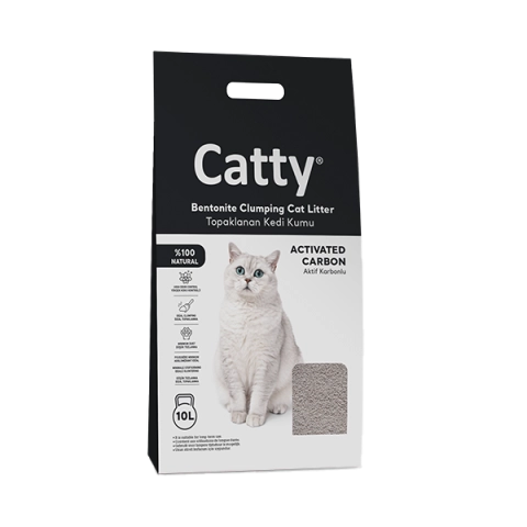Catty Aktif Karbonlu Bentonit Kedi Kumu 10 Lt