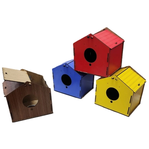 Hobi EF-302 Çatılı Renkli Muhabbet Kuşu Yuvalık