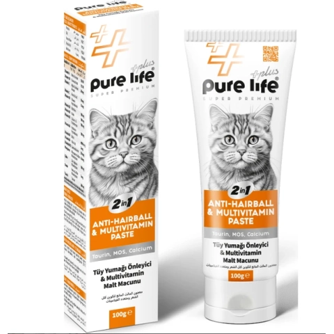 purelife plus kedi tüy yumağı önleyici multivitamin macun 100gr